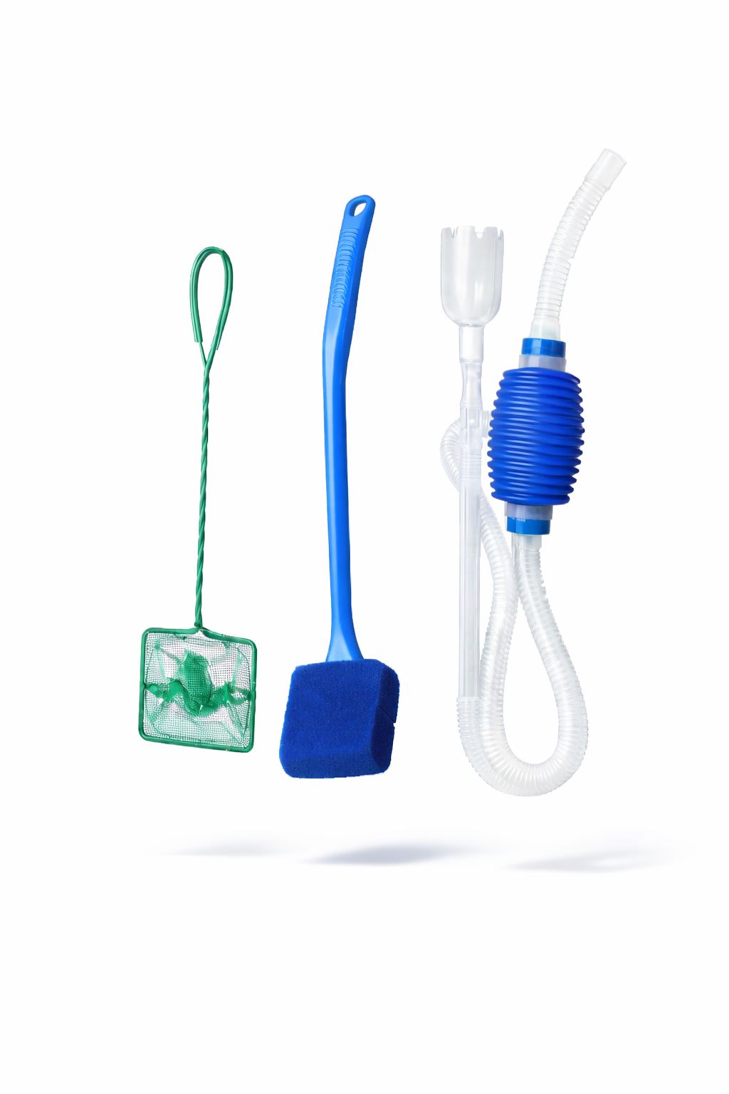 3-Piece Aquarium Cleaning Set – Siphon Hose, Fish Net & Brush
